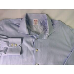 Brooks Brothers Madison Non Iron Supima Cotton Dress Shirt 18 36 Blue Stripe